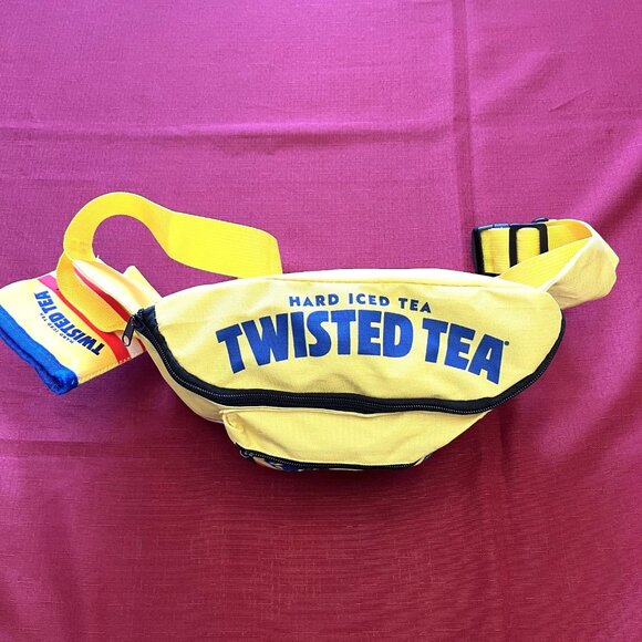 Twisted Tea Hard Iced Tea Yellow Fanny Pack 2 Pockets/Koozie - Picture 2 of 4